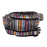 Core Hemp Fanny Pack - Handmade Belt Bag For Running, Walking, Festivals - Colorful Waist Bag With Three Compartments - Lightweight, Fanny Pack For Women & Men (Cotton)