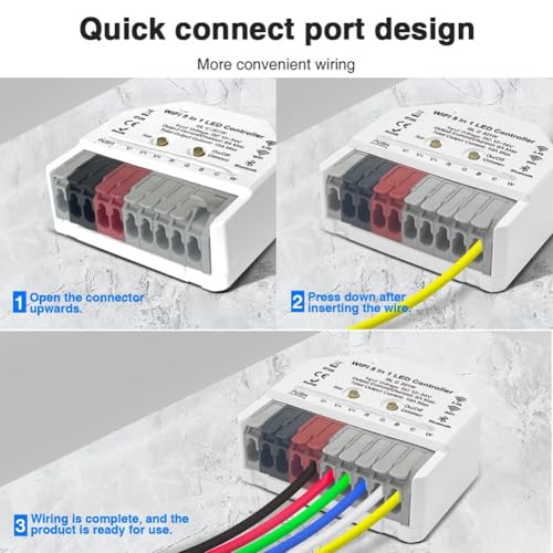 Contrôleur LED WiFi 5 en 1 Tuya avec commande vocale et télécommande 2.4G - 7