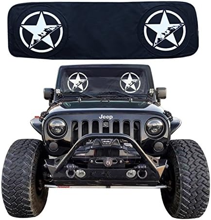Wrangler Accessories JL,JT,JK,TJ,LJ,YJ Windshield Sunshade, fits Every Year Wrangler 1985-2022 Custom fit , Heat Shield Sun mat