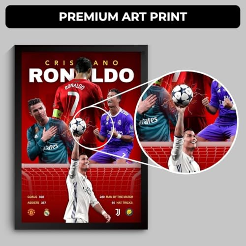 Image of Funk You Store Ronaldo Framed Poster | Cristiano Ronaldo Wall Art | CR7 Edition | Football Legend | Premium Sports Decor for Football Fans | Motivational Wall Poster (F 090)