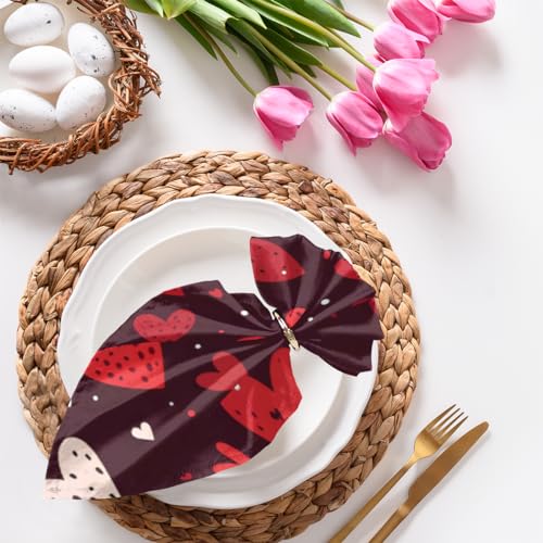 Servilletas de tela Red Love Holiday set x6 50.5x50.5 cm miniatura 4