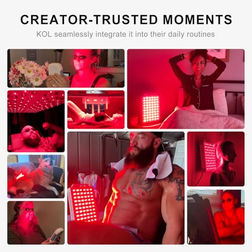 Image of BONTANNY Red Light Therapy, 630 /660 /810 /830 /850nm 5 Wavelengths Red Near Infrared Light Device with 60 Dual Chip Clinical Grade LEDs, Remote Control, Timer for Face, Body, Pain Relief, BO-300 (White)