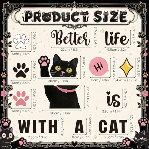 Imán decorativo para lavavajillas gato negro miniatura 2