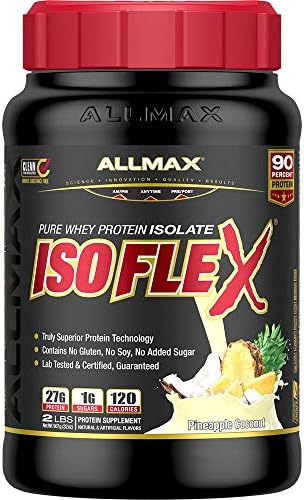 ALLMAX Nutrition - ISOFLEX Whey Protein Powder, Whey Protein Isolate, 27g Protein, Pineapple Coconut, 2 Pound