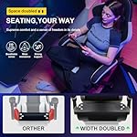 GTPLAYER Gaming Chair, Computer Office Chair with Pocket Spring Cushion, Linkage Armrests and Footrest, High Back Ergonomic Computer Chair with Lumbar Support Task Chair with Footrest(Black) - Image 3