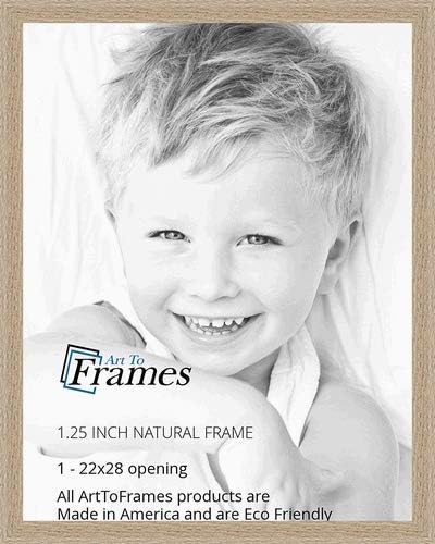 ArtToFrames 22x28 Inch Brown Picture Frame, This 1.25" Custom Poster Frame is Natural Oak - Barnwood Style, for Your Art or Photos, WOM76808-972-22x28