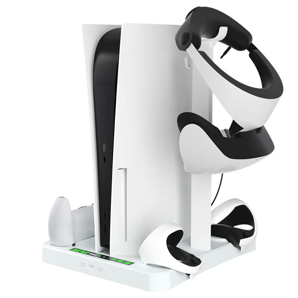 Para PS5 Muelle de Refrigeración de la Consola, PSVR 2 Mango Muelle de Carga, para PS5 Controladores Estación de Carga, VR Headset Game Disc Helmet Storage Rack