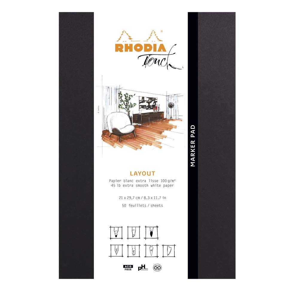 Rhodia Touch Clothbound Marker Pad, A4, Portrait, Plain, 50 Sheets