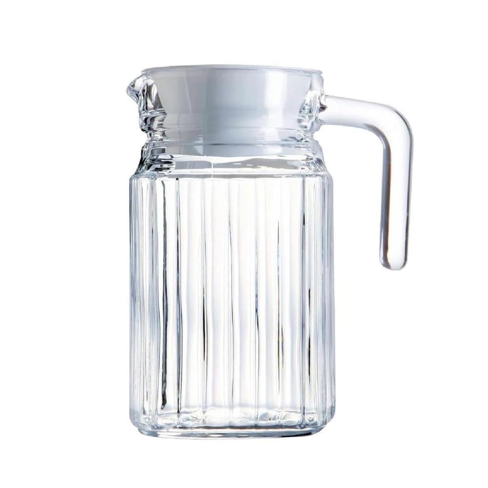 APXB 500ml Glass Water Jug with Lid – Transparent Pitcher with Spout & Handle for Fridge Door, Ideal for Hot/Cold Water Ice Tea Coffee Milk & Juice Beverage