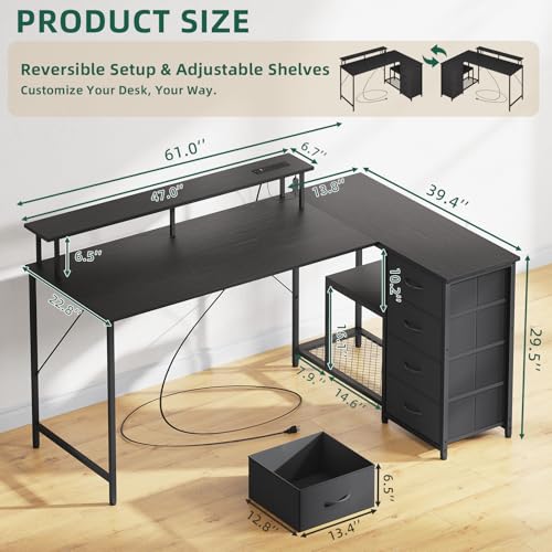 L shaped executive office desk