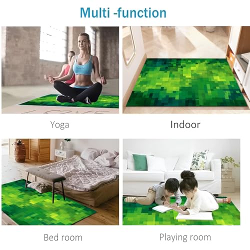 Paillasson style abstrait grand format tapis de sol vert de salon - 7
