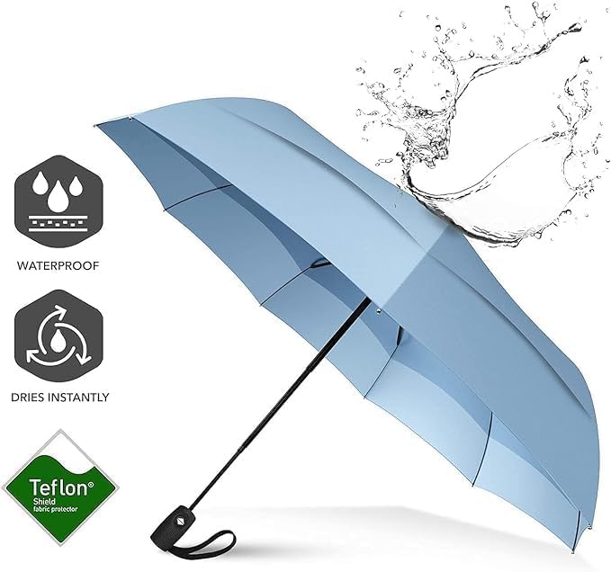 Image of TEKCOOL Umbrella, UV Big Size Umbrella for Sun Protection Rain Windproof Strong Large 3 Fold for Men Women Kids Boys Girls Perfect & Stylish Windproof & Compact?