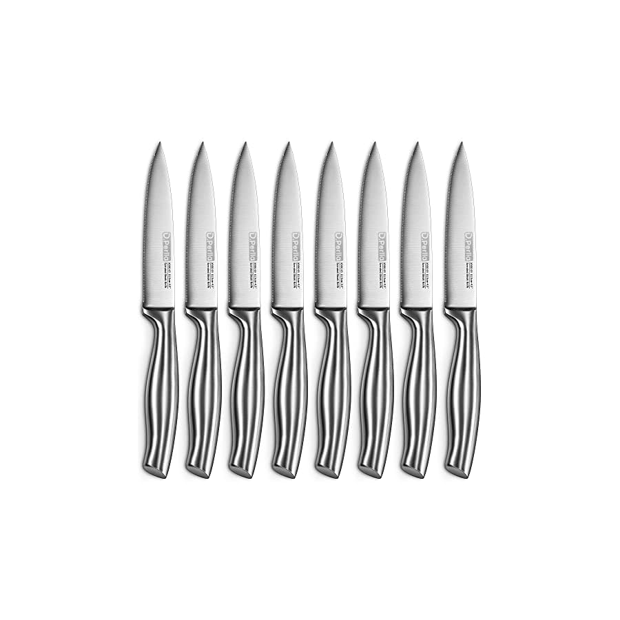 DPerlla-Steak-Knives-Micro-Serrated-Steak-Knife-Set-of-8-High-Carbon-Stainless-Steel-Steak-Knives-Set-Elegant-Sharp-Kitchen-Steak-Knife-Set-Silver D.Perlla Steak Knives, Micro Serrated Steak Knife Set of 8, High Carbon Stainless Steel Steak Knives Set, Elegant Sharp Kitchen Steak Knife Set, Silver