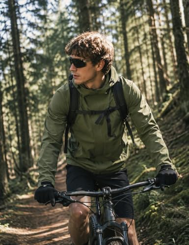 Image of Zoofly Mens Hiking Jacket Waterproof with Hood Lightweight Windbreaker for Outdoor Travel