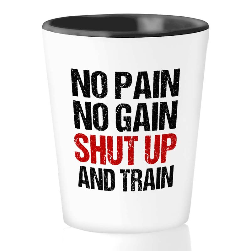 Handball Player Shot Glass 1.5oz - No Pain No Gain - Handballing Exercise Skill Supports Arm Sleeves...