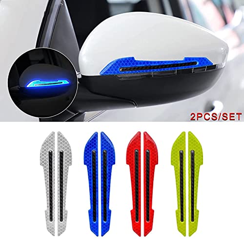 Image of 2 Pieces Reflective Car Stickers Set Rearview Mirror Reflective Warning Stickers Car Side Reflective Stickers for Car Safety (White) for Jeep Compass