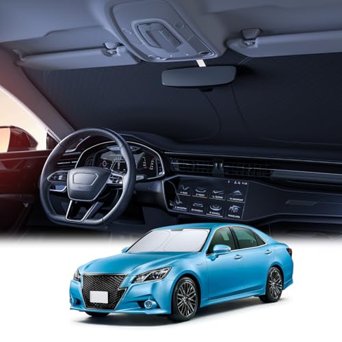 【6層断熱素材】 Lamicall トヨタ クラウン210系 210 CROWN 14代目フロントガラス サンシェード: 車サンシェード 日除け 車 クルマ フロントサンシェード, 車用 フロントガラス サンシェード 折り畳み式 カーシェード 断熱 カー用品 遮光 遮熱 uvカット 紫外線遮蔽 擦り傷防止 断熱素材 暑さ対策 頑丈 収納ポーチ付き