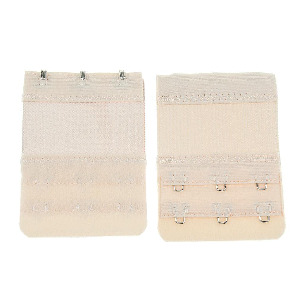 5x Flexible Womens Bra Extender 3 Hook 2 Rows Bra Extension Underwear Straps Light Skin Color-image-39