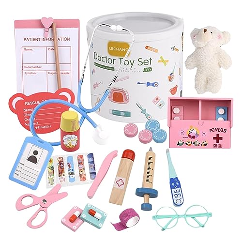 Komplettes Doktor-Spielset aus Holz für Kleinkinder, Doktor-Kit...
