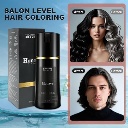 hair dye shampoo,Hair Instant Dye Shampoo,Natural Hair Color Shampoo for Gray Hair Coverage,Hair Dye Shampoo 3 in 1,hair dye shampoo for men& women (Black) - Image 3