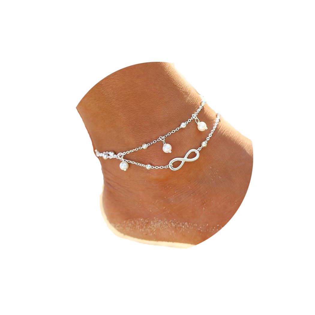Artmiss Boho Women's Anklet Infinity Anklet Silver Barefoot
