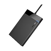 UGREEN Case Esterno per Disco Rigido USB 3.0, Enclosure Hard Disk 2.5″ con UASP 5Gbps, Custodia SSD SATA da 9,5mm, 7mm HDD, Compatibile con WD Toshiba Seagate Hitachi e con Cavo 30cm