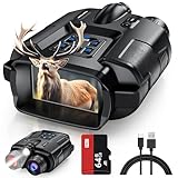 Diyimin 4K Night Vision Binoculars–8X Zoom/2000FT IR/5000mAh, 3'' HD Screen Night Vision Goggles for Adults mit 64GB TF Card, IP65 Waterproof & Light for Camping & Security