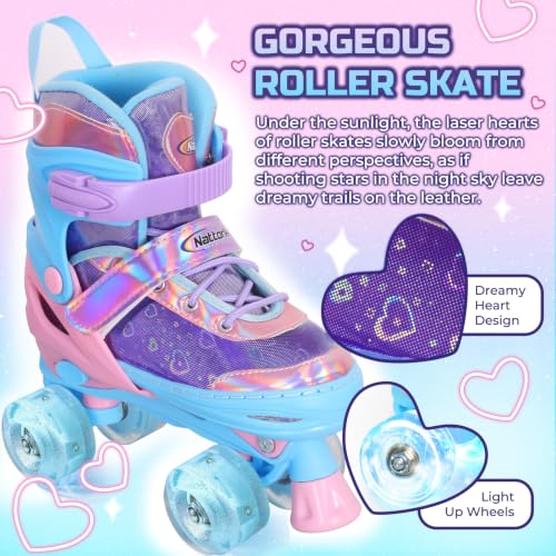 Nattork Girls Roller Skates for Kids Ages 3-5 5-8 6-12 Children Skates - image 2