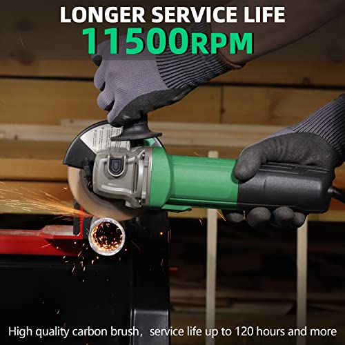 Altocraft Angle Grinder Tool,4-1/2 Inch Corded Electric Power Hand Mini Grinders With Grinding Wheel, 2 Cut Off Wheels, Flat Disc,Auxiliary Handle For Metal Concrete Wood Cutting/Grinding/Polishing #TOP2