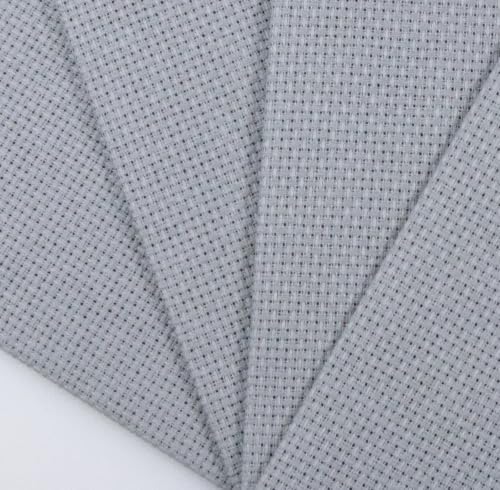 Image of KCS 4 /6 pc of 12 inch x 18 inch 30cmx45cm 16CT Counted Cotton Aida Cloth Cross Stitch Fabric (Light Grey, 4 pc)