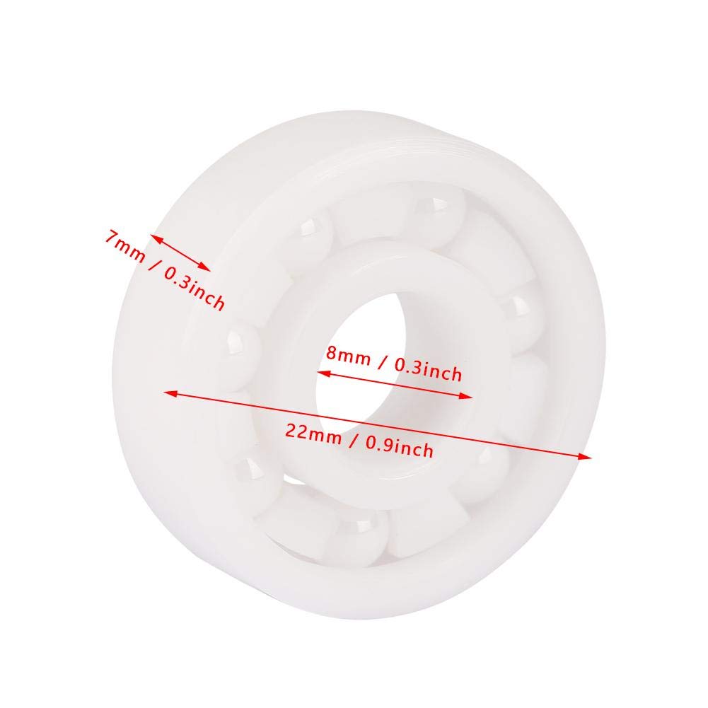 Rodamientos, 8 Piezas 22x8x7mm Rodamientos de Cerámica de Cerámica de Zirconia para Equipos Mecánicos, Instrumentos Eléctricos, Juguetes, Puertas y Ventanas