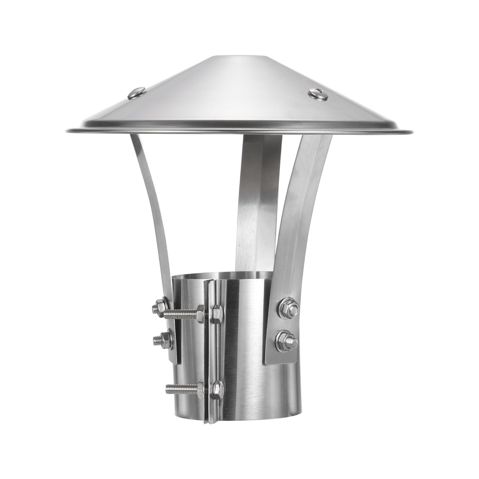 Nexarelle Round Chimney Cap (3" / 75mm, Silver) Stainless Steel Tapered Top Stove Pipe Cap Roof Exhaust Vent Cap Chimney Cover for Wood Stove Fireplace