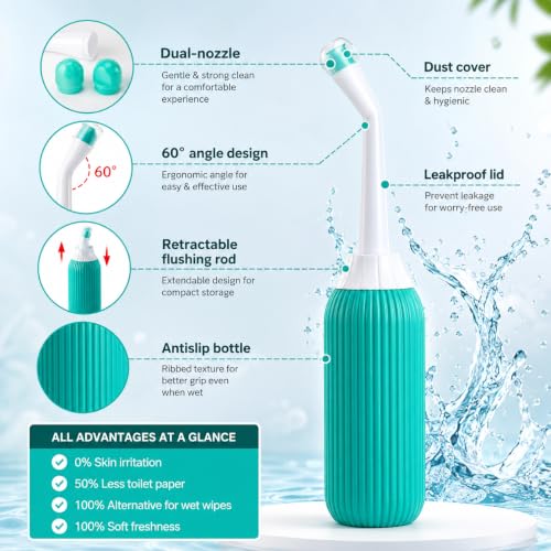 Image of GKN Handheld Portable Bidet Spray Jet Water Spray For Toilet Bidet Spray For Toilet With Angled Nozzle Spray For Hygiene Care Retractable Bidet Angled Nozzle