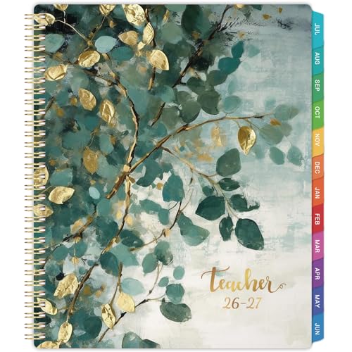 Teacher Planner 2026-2027 - Teacher Lesson Planner July 2026 - June 2027 8.5 x 11 2026-2027 Planner Weekly and Monthly Lesson Plan Book for Teachers Colorful Tabs Inner Pocket