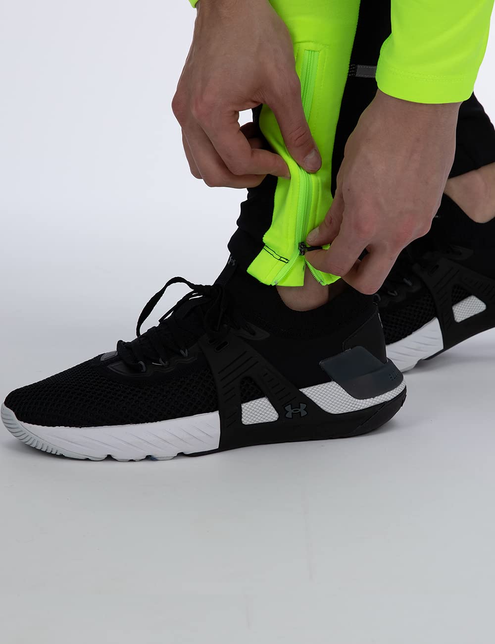 Airtracks Herren Winter Funktions Laufhose Lang - Thermo Running Tight - Lauftight - Warm - Atmungsaktiv - Reflektoren