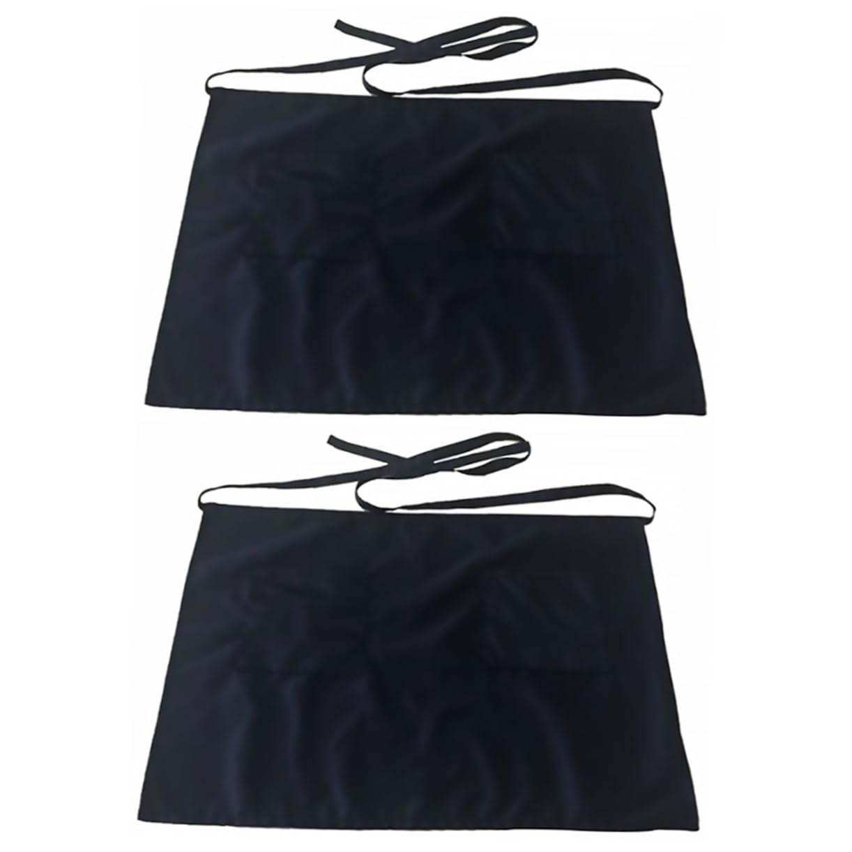 Garneck 2pcs Waiter Apron Black Short Apron Short Server Aprons Cooking Apron Black Apron Short Aprons with Pockets Baking Apron Serving Apron Short Waist Apron Apron Working Aprons