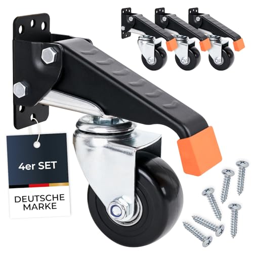 HMF 4 Stück Schwerlastrollen 65mm bis 300kg schwarz PU Schwerlastrollen 6750