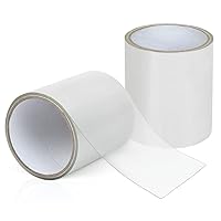 Vista 1 de Maveek - 2 rollos de cinta transparente para calafatear, tira selladora autoadhesiva de 4 pulgadas x 5 pies (1.65 yardas), cinta de sellado de PVC
