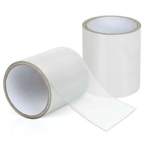 Maveek - 2 rollos de cinta transparente para calafatear, tira selladora autoadhesiva de 4 pulgadas x 5 pies (1.65 yardas), cinta de sellado de PVC