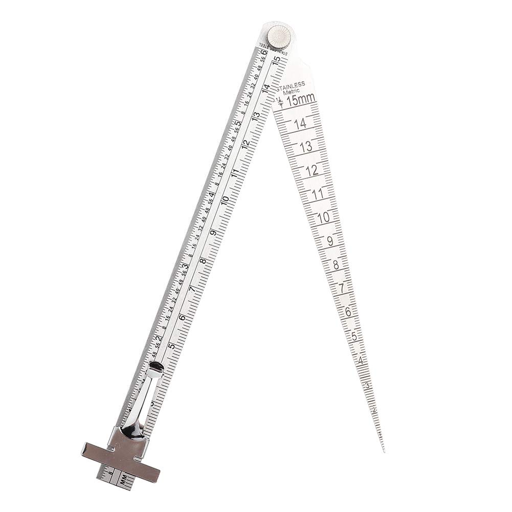 Wifehelper Taper Gauge Stainless Steel Rust-Resistant Durable Welding Depth Length Ruler Hole Inspection Measurement Tool