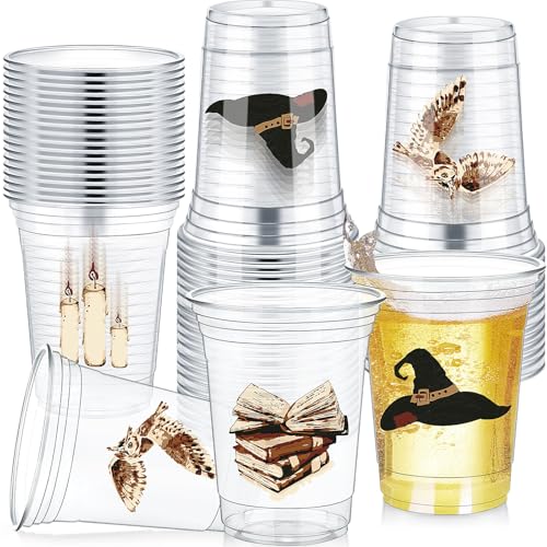 48 Pcs 12 oz Magical Wizard Plastic Cups Bulk Clear Disposable Pl...