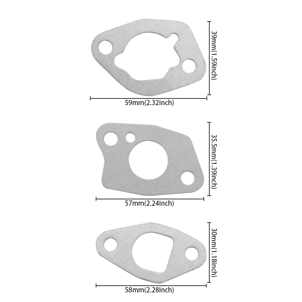 6 sztuk uszczelek gaźnika, zestaw uszczelek do Honda GX120 GX140 GX160 GX200 168F, silnik benzynowy do kosiarki, kosiarki, generatora, pompa wodna (szara, 6 cm)