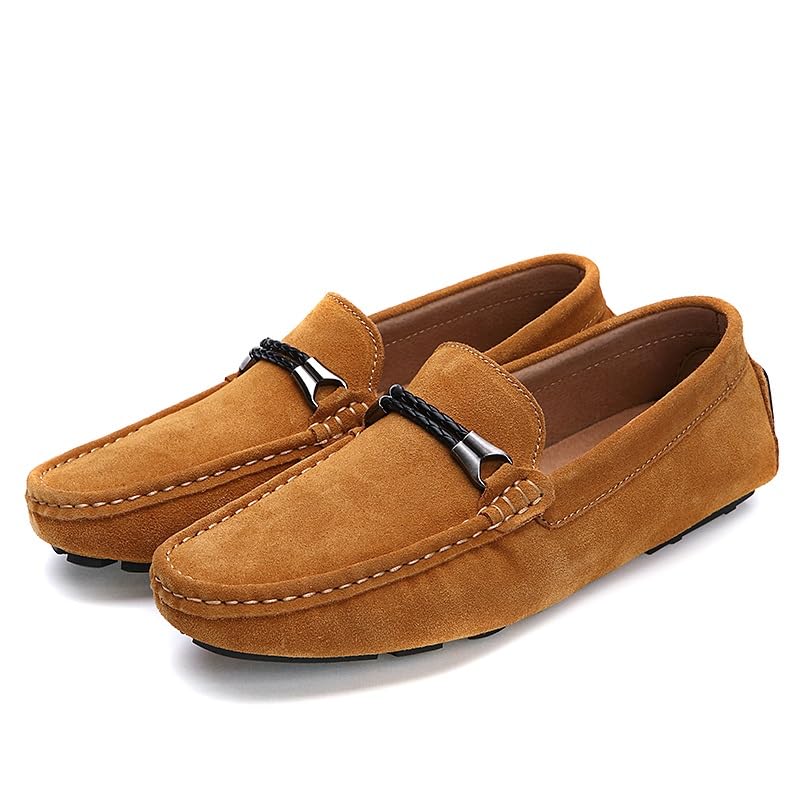 Men's Loafers Square Toe Nubuck Leather Driving Moccasins Loafers Flexible Flat Heel Slip Resistant Prom Walking Slip-ons3