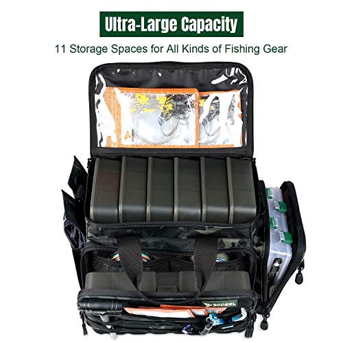 Rodeel Fishing Tackle Bags - Fishing Bags for Saltwater or Freshwater Fishing Without Trays - Thumbnail 2