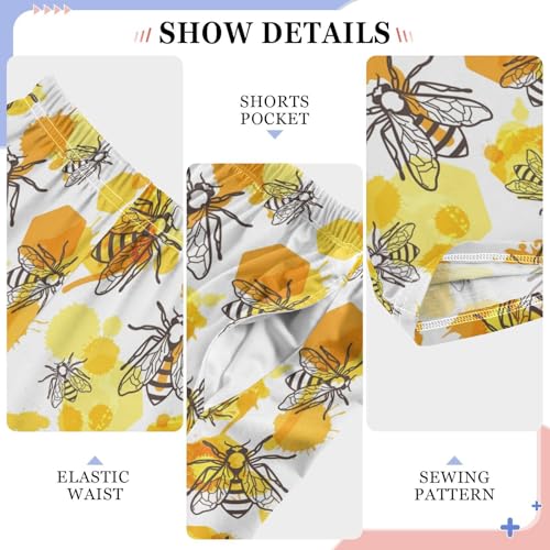 ZZXXB Bee Insect Boys Long Pants Soft Trousers Elastic Waist Kids Lounge Bottoms with Pockets S-XL4