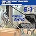 SALIFTFE Block and Tackle Pulley System, Upgraded 3-Wheel Rope Pulley Hoist, 5:1 Lifting Power, 1100LB Work Load with 55Ft of 1/4