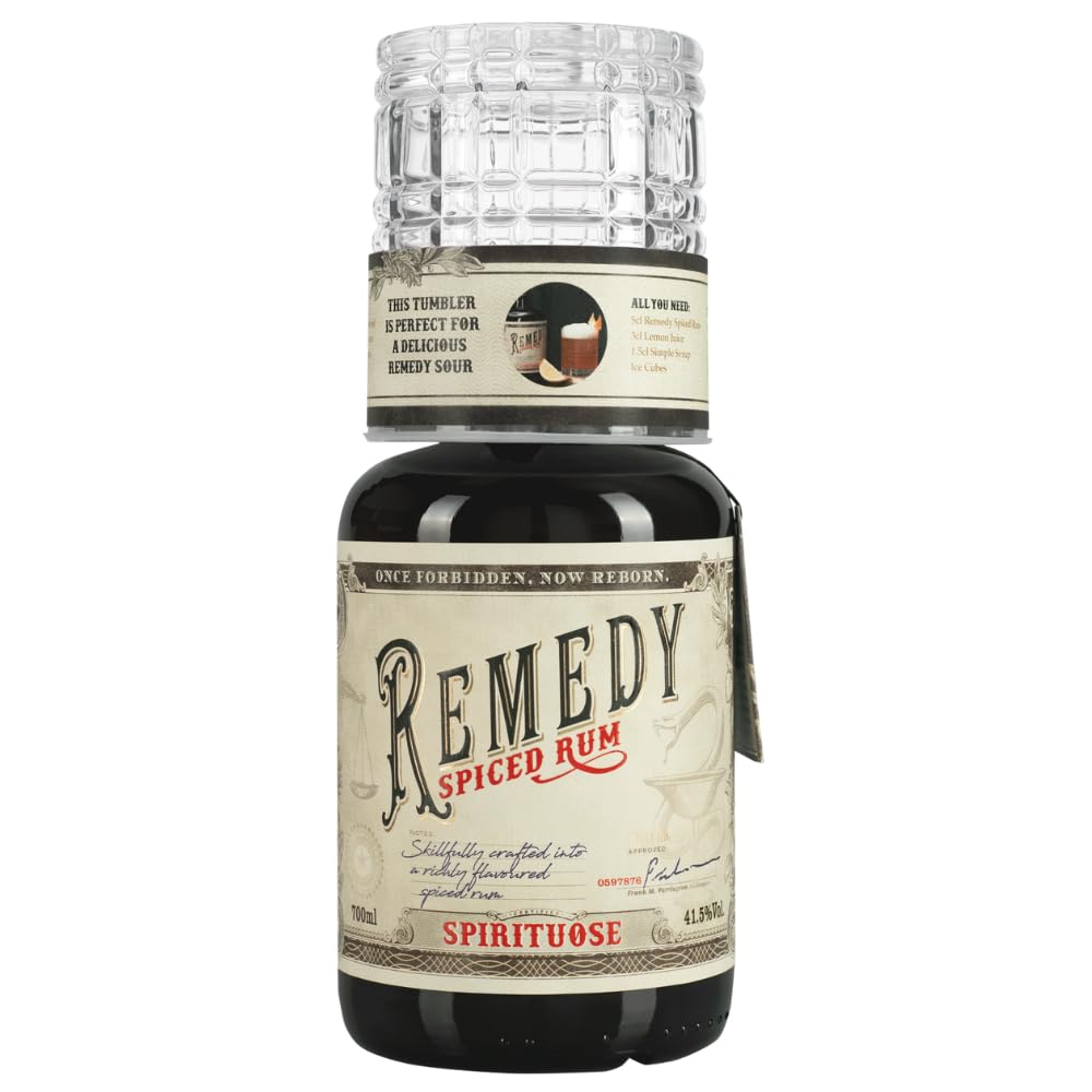 Remedy Spiced Rum 41,5% 700ml + Tumbler OP