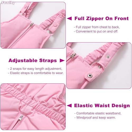 Girls 2-Piece Snowsuit Toddler Kids Down Jacket Ski Jacket & Snow Bib Pants Ski Suit Set Winter Wear3