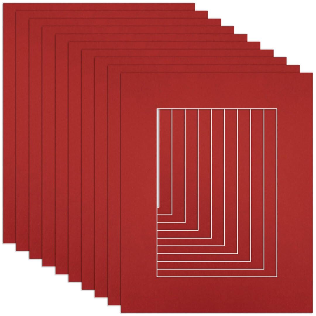 Procut Global 10x8" Crimson Picture Mounts to Fit 7x5" Aperture - Precision Cut Cardboard Photo Mount - Ideal for Frames, Prints, Artwork & Certificates - Sizes & Colours Available - 10 Pack โ image 1