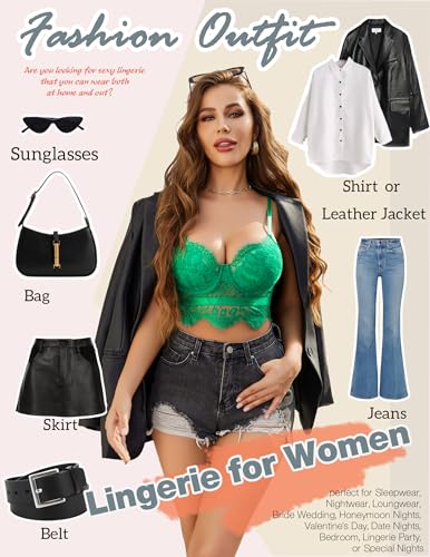 Image of Avidlove Lace Bralettes for Women Y2k Strap Bustier Cami Top V Neck Camisole Lingerie